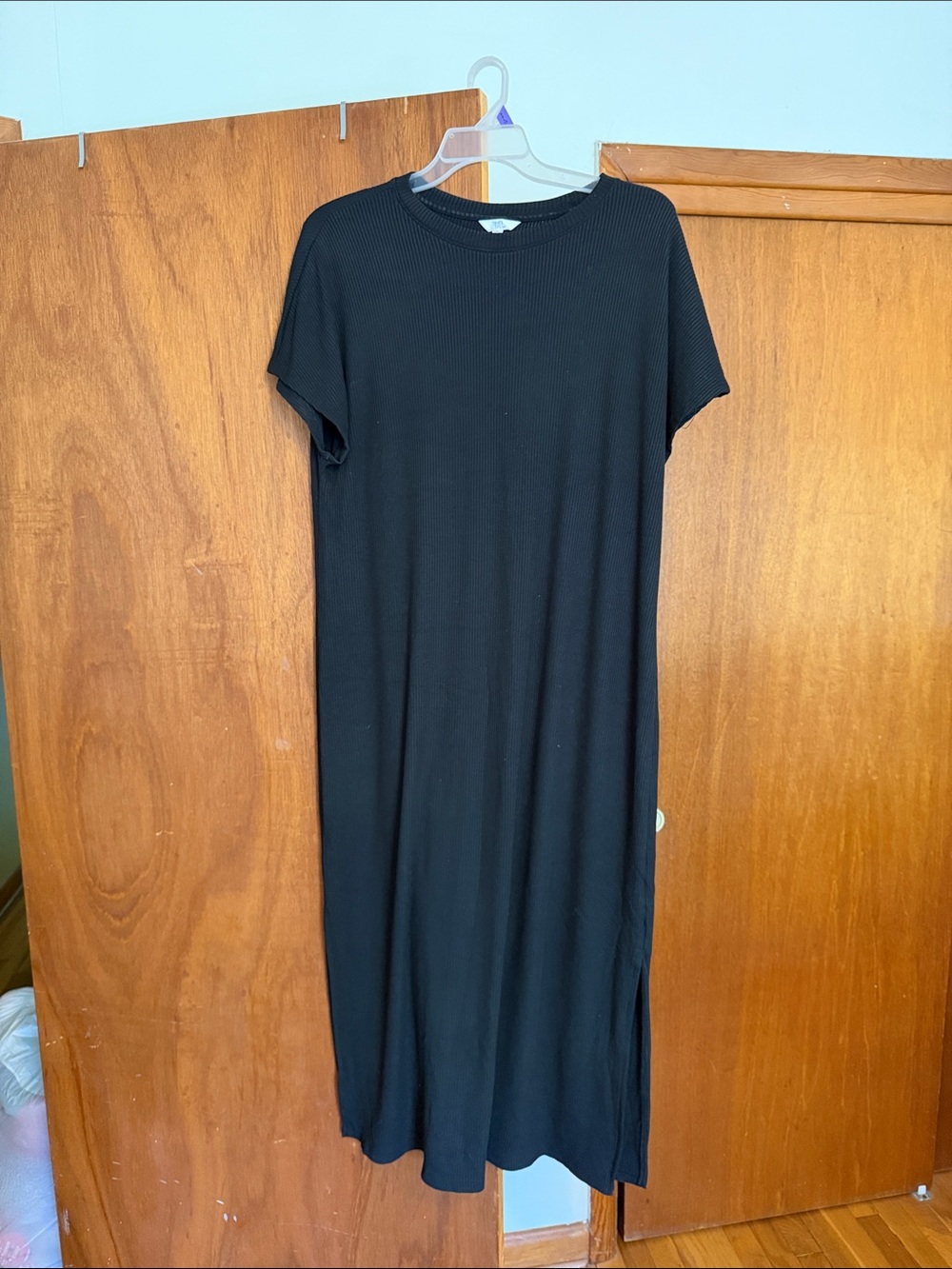 Time and Tru Black Maxi T-Shirt Dress